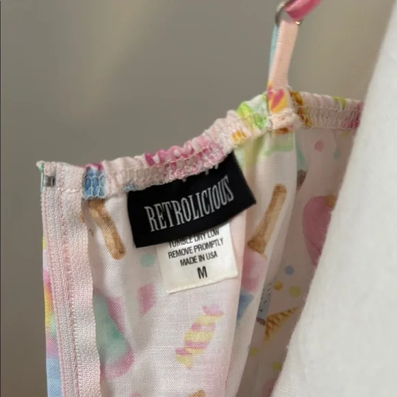 Colorful Retrolicious Ice Cream, Cupcake, Donut Cut-Out Spaghetti Strap Dress - Picture 2 of 7